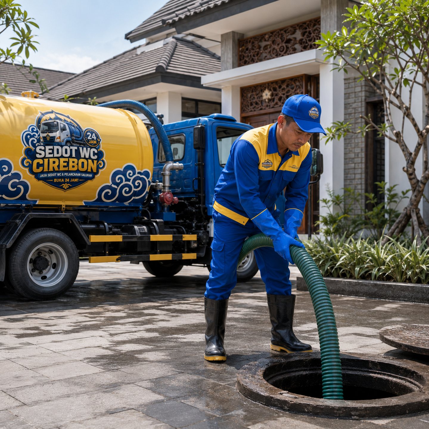 Pengerjaan sedot WC di rumah pelanggan Cirebon